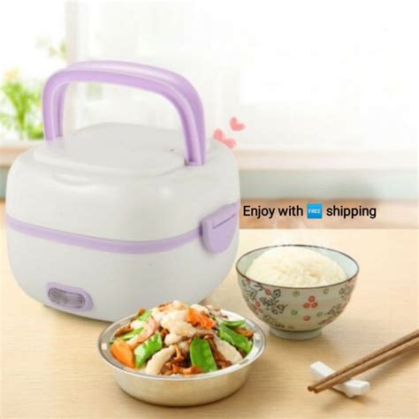 multifunction stainless steel electric mini rice cooker lunch box purple|Amazon.com: Multifunctional Electric Lunch Box Mini Rice Cooker .